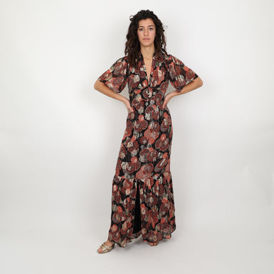 Bimba y Lola Coral-print sarong minidress, Black