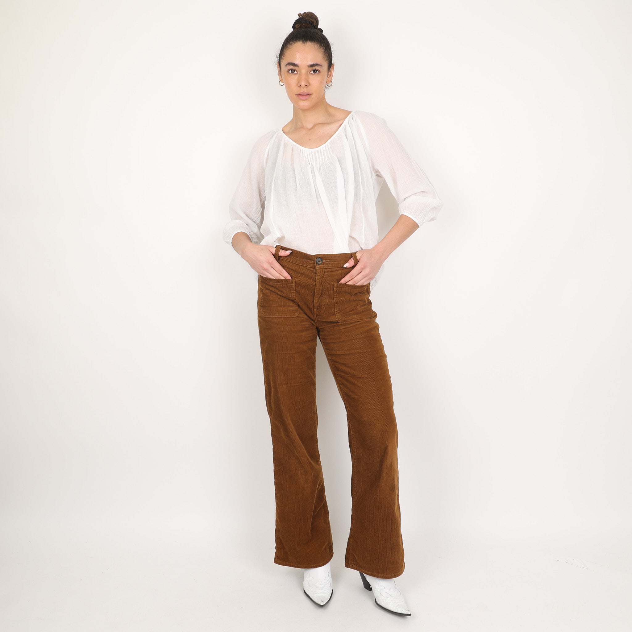 Ladies Linen Cropped Trousers Womens 34 Length Nepal  Ubuy