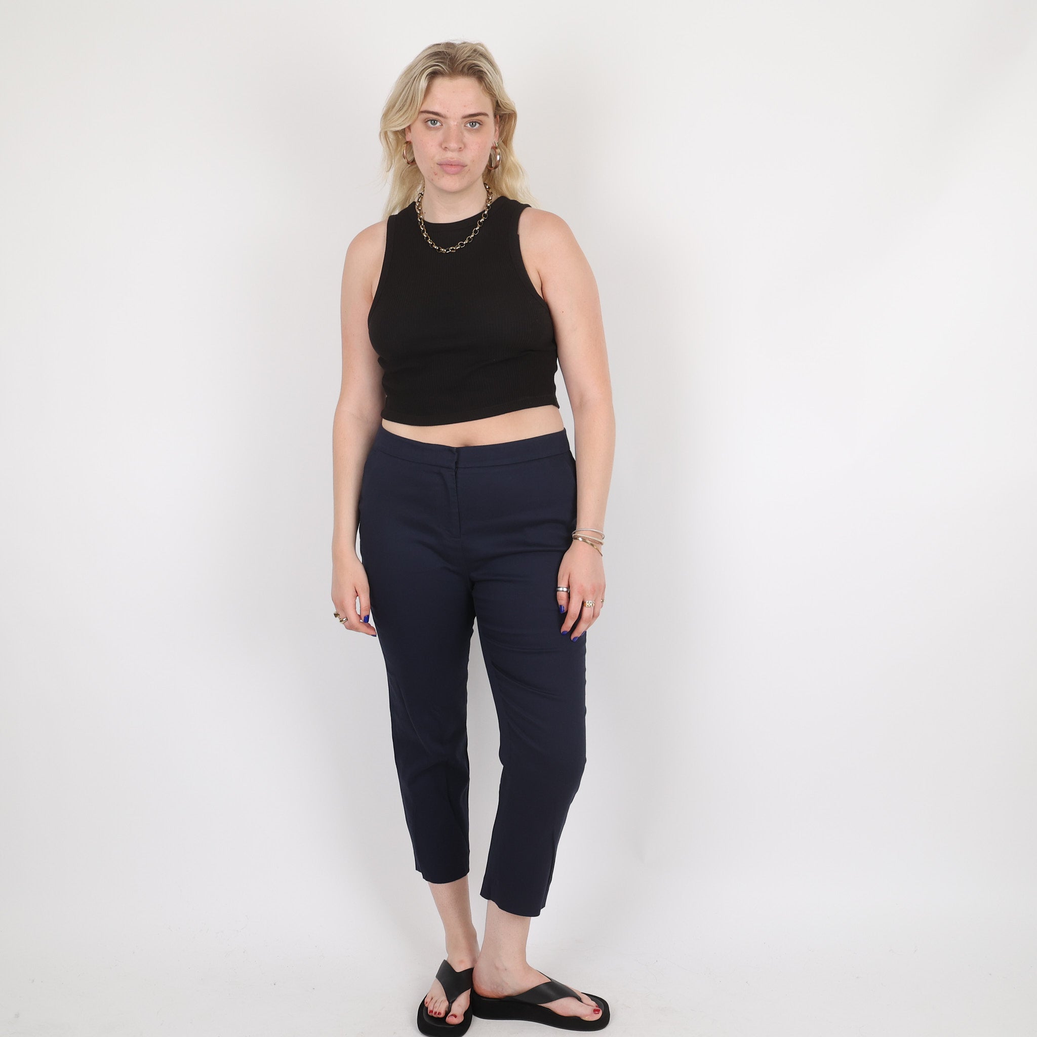 Plus Size Black Wide Leg Trousers Elasticated Waistband With Pockets |  Praslin Clothing