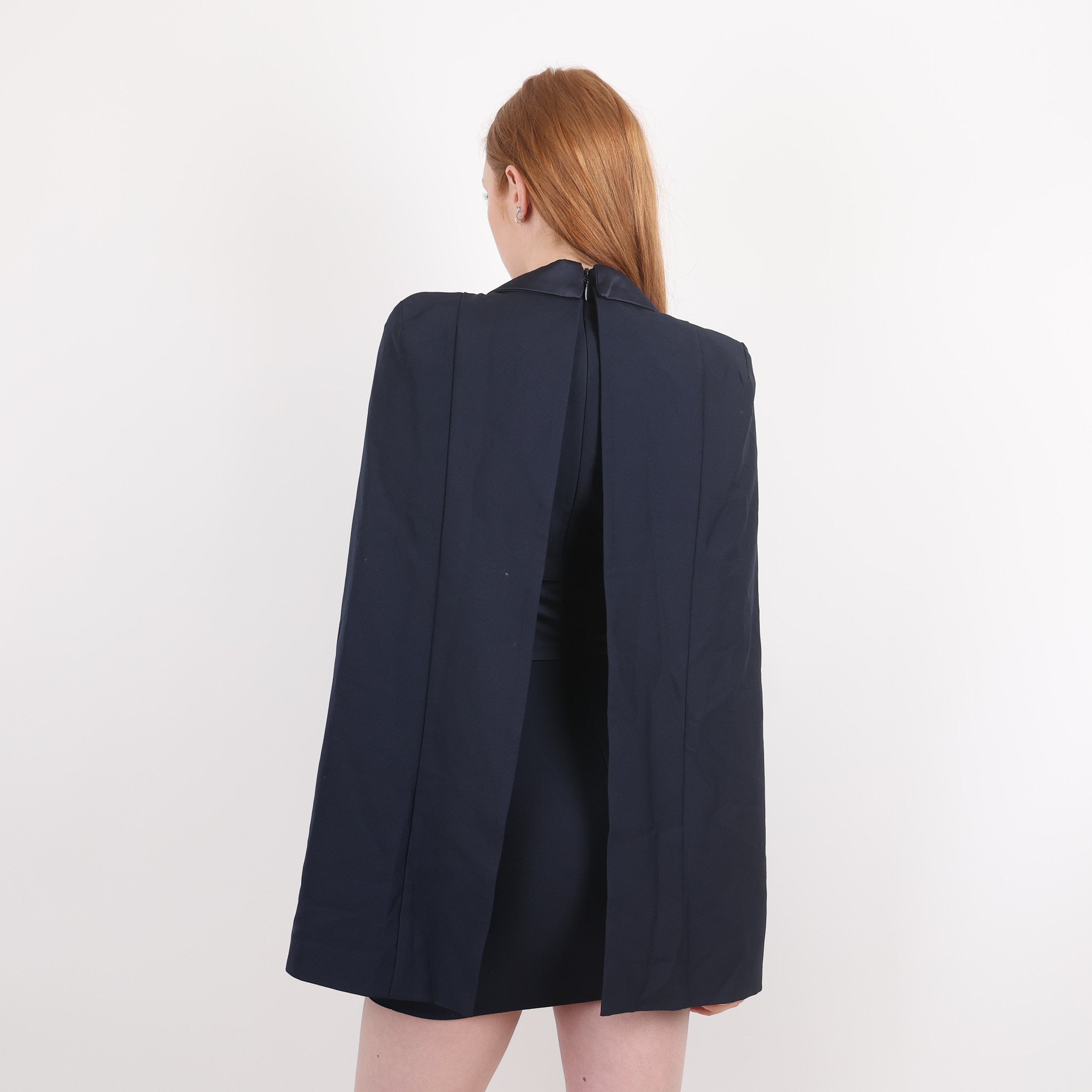 Lavish alice navy cape dress hotsell